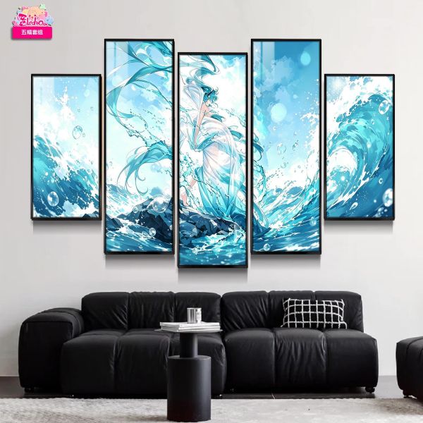【海外代購】阿喵畫社 海之夢 初音未來-心之海篇 新品12K超清異形套組裝飾畫 床頭地墊 