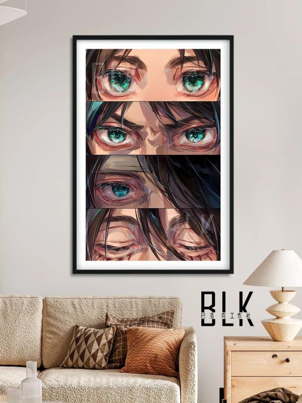 【海外代購】巴洛克《艾倫之眼》進擊的巨人裝飾畫冰箱貼 