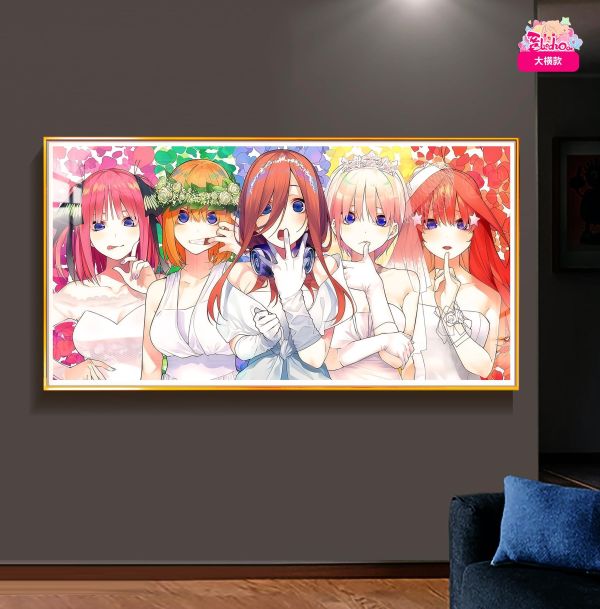 【海外代購】阿喵畫社 花嫁 五等分新娘群像大合照 12k主題超清裝飾畫 滑鼠墊 皮革桌墊 冰箱貼 
