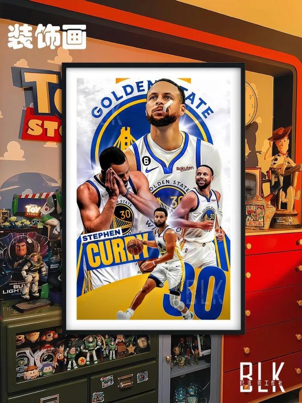 【海外代購】巴洛克《庫裏》版畫萌神小學生金州勇士NBA裝飾畫冰箱貼 
