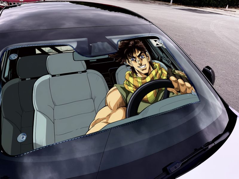 【海外代購】千鳥社 《汽車前擋遮陽－喬魯諾&喬瑟夫》 二次元汽車遮陽防曬前擋開車JOJO的奇妙冒險喬魯諾喬瑟夫 