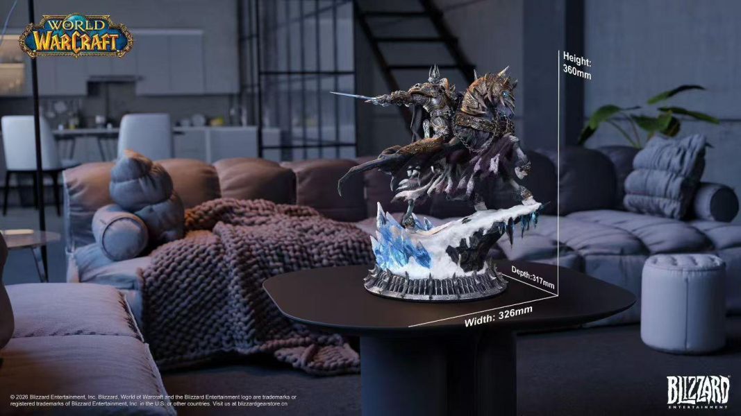 【預定】Blizzard 暴雪遊戲 魔獸世界 巫妖王&無敵戰馬14吋收藏級雕像 
