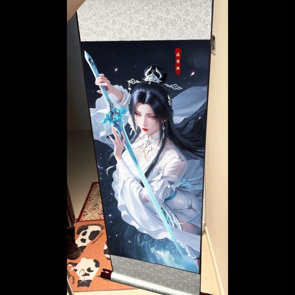 【海外代購】阿喵畫社 陸雪琪 國風捲軸錦緞高清精裱畫 