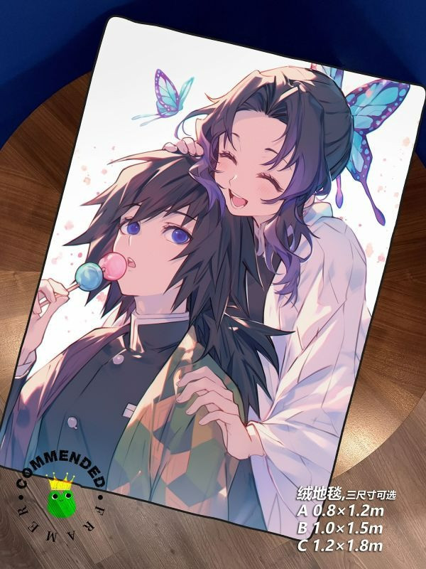 【海外代購】皇呱 《義忍》鬼滅之刃蝴蝶忍與義勇九柱裝飾畫 午睡毯 地毯 