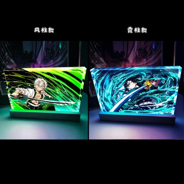 【海外代購】阿喵畫社 風之呼吸霞之呼吸發 23cm大號特效發光手辦架展示磚 
