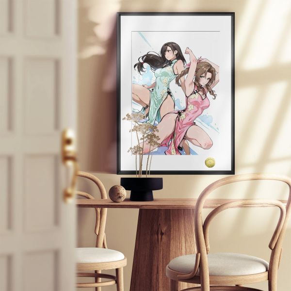 【海外代購】皇呱 《旗袍蒂法愛麗絲》 最終幻想VII旗袍蒂法愛麗絲同人周邊裝飾畫 午睡毯 地毯 