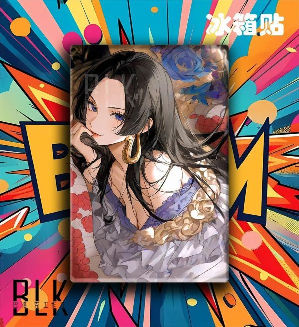 【海外代購】巴洛克《白裙女帝》海賊王波雅漢庫克裝飾畫冰箱貼 