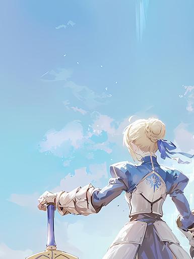 【海外代購】巴洛克 《城堡saber》吾王 saber阿爾托莉雅·潘德拉貢亞瑟王裝飾畫冰箱貼 