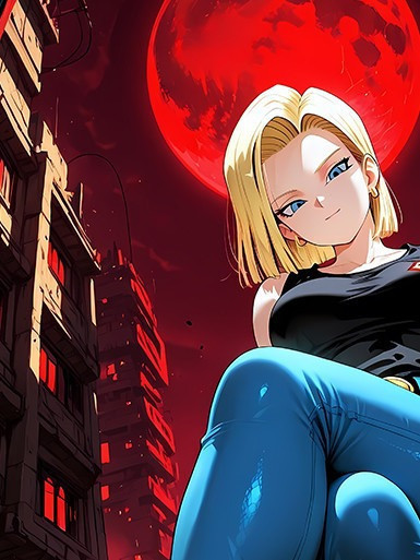 【海外代購】巴洛克 《月下18號》拉姿麗lazuli七龍珠人造人裝飾畫冰箱貼 