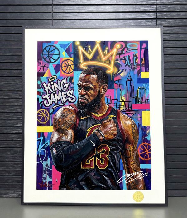 【海外代購】H2 《薩諾斯詹》NBA勒布朗詹姆斯克里夫蘭騎士熱火湖人裝飾畫 