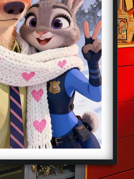 【海外代購】巴洛克 《冬日動物城》尼克狐兔子警官瘋狂動物城Zootopia2閃電動漫裝飾畫 