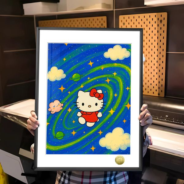 【海外代購】皇呱 《銀河HelloKitty》Hello Kitty凱蒂貓銀河週邊裝飾畫 午睡毯 地毯 