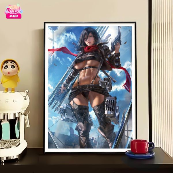 【海外代購】阿喵畫社 全裝形態 三笠 進擊巨人新品12k主題超清裝飾畫 床頭地墊 牆面掛毯 冰箱貼 