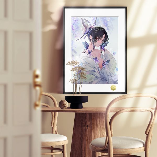 【海外代購】皇呱 鬼滅之刃鬼殺隊中蟲柱溫柔毒師蝴蝶忍週邊裝飾畫 午睡毯 地毯