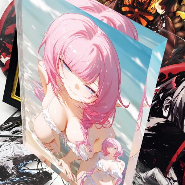 【海外代購】阿喵畫社 海風吹吹 愛莉希雅 1.9cm厚大號雙層透明收藏展示磚 