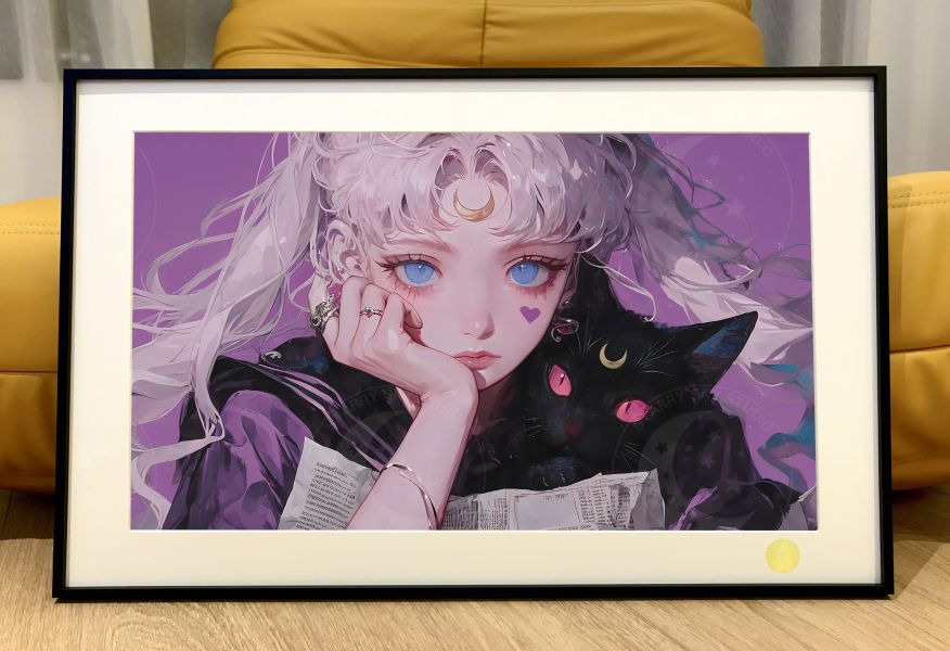 【海外代購】星空 《紫色美少女》水冰月美少女戰士月野兔裝飾畫 