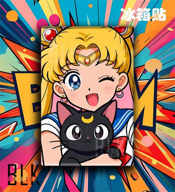 【海外代購】巴洛克 《貓咪月野兔》Sailor Moon美少女戰士水兵月月野兔倩妮迪公主動漫裝飾畫冰箱貼 