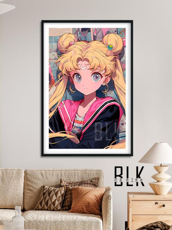 【海外代購】巴洛克 《港風月野兔》Sailor Moon美少女戰士月野兔倩妮迪公主動漫裝飾畫冰箱貼 