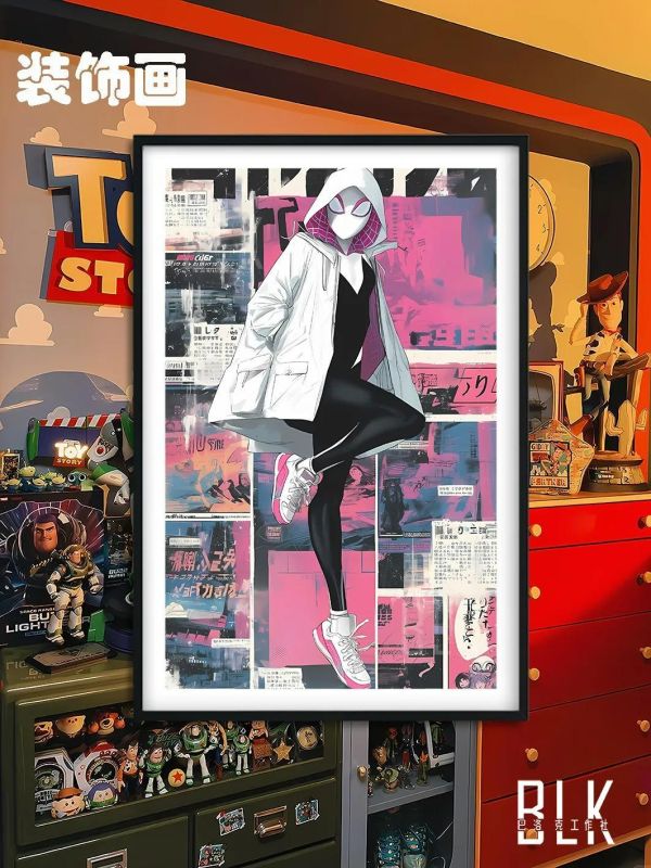 【海外代購】巴洛克《報紙格溫》漫威復仇者聯盟動漫裝飾畫冰箱貼 