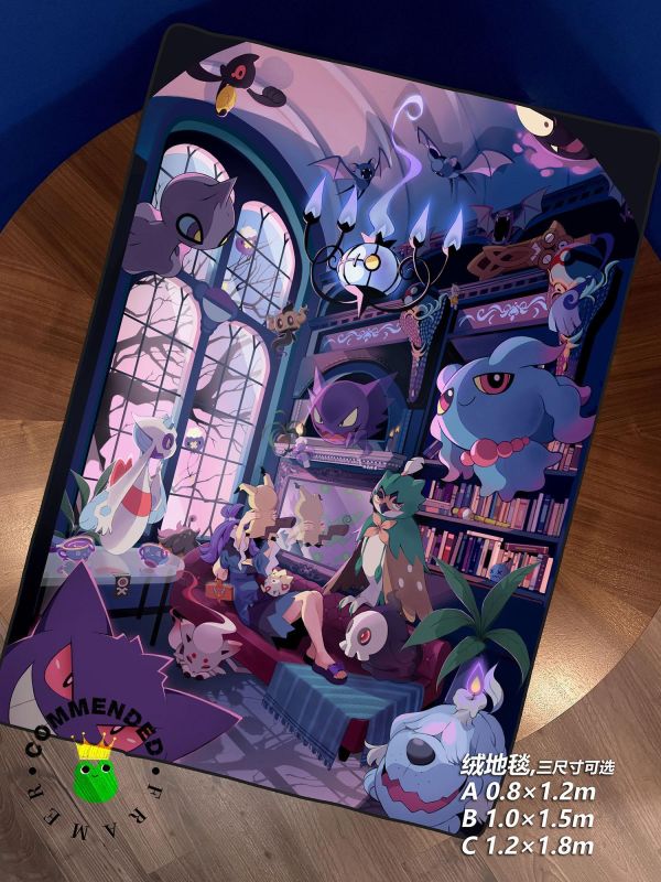 【海外代購】皇呱 《恐怖小屋》寶可夢恐怖小屋耿鬼怨影娃娃雪妖女謎擬Ｑ同人周邊裝飾畫 午睡毯  地毯 