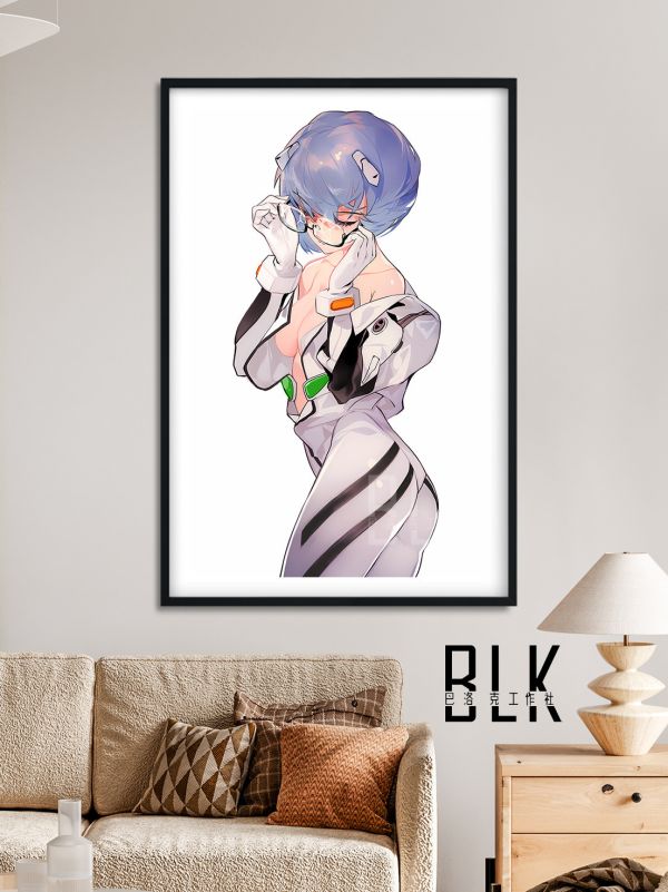 【海外代購】巴洛克《閉眼綾波麗明日香》EVA新世紀福音戰士Ayanami Rei初號機二號機裝飾畫冰箱貼 