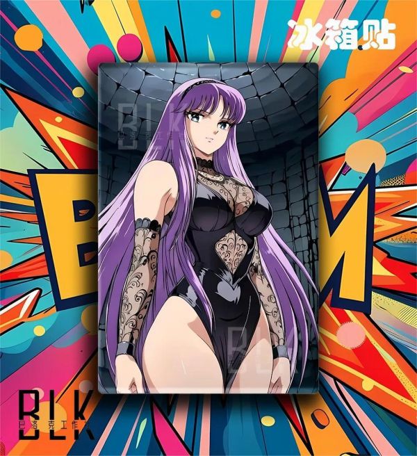 【海外代購】巴洛克《黑裙雅典娜》黃金聖鬥士星矢裝飾畫冰箱貼 