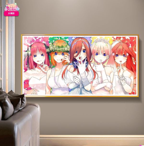 【海外代購】阿喵畫社 花嫁 五等分新娘群像大合照 12k主題超清裝飾畫 滑鼠墊 皮革桌墊 冰箱貼 