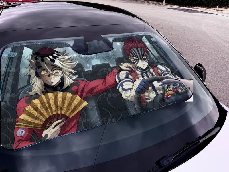 【海外代購】千鳥社 《汽車前擋遮陽-猗窩座和童磨》鬼滅之刃無限城 