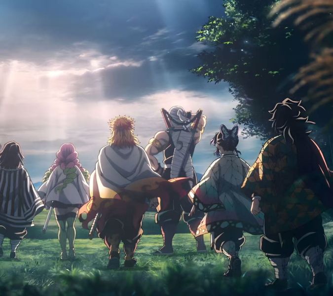 【海外代購】H2 《背影九柱》鬼滅之刃富岡義勇蝴蝶忍煉獄杏壽郎動漫二次元裝飾畫 