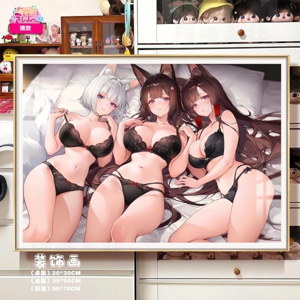 【海外代購】阿喵畫社 加賀天城赤城三姊妹花 橫款8k主題高清裝飾畫 滑鼠墊  午睡毛毯  床頭地墊 冰箱貼 