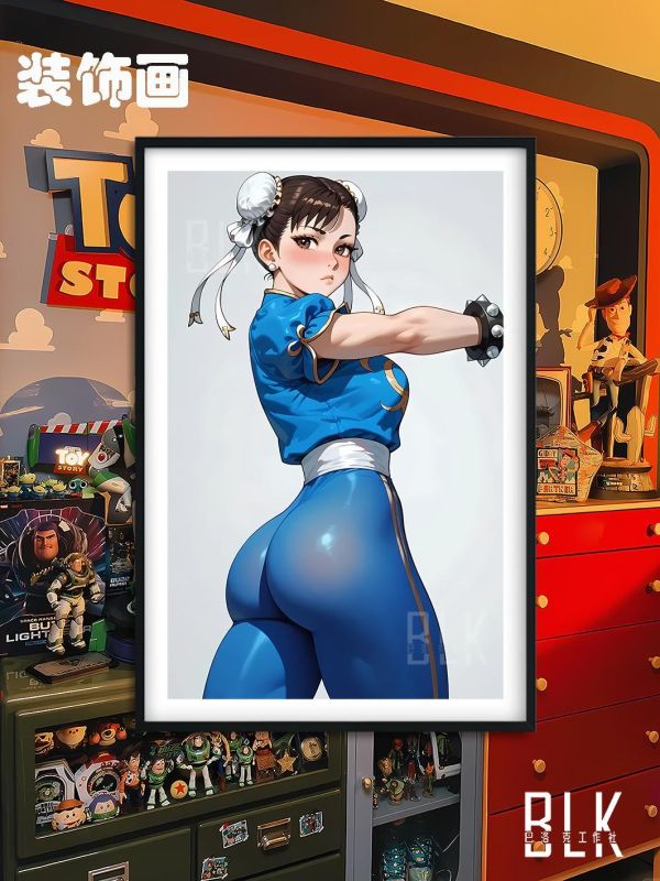 【海外代購】巴洛克 《透色春麗》街頭霸王Chun-Li遊戲卡普空動漫裝飾畫冰箱貼 