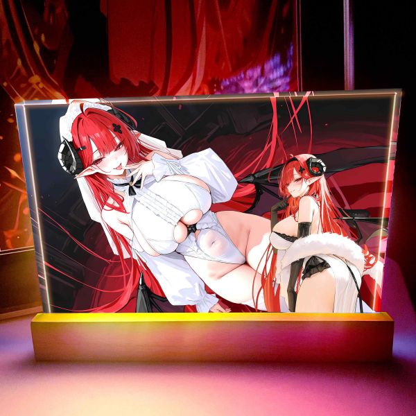 【海外代購】阿喵畫社 婚紗 白絲興登堡 23cm大特效發光手辦架展示磚 床頭地墊  冰箱貼 