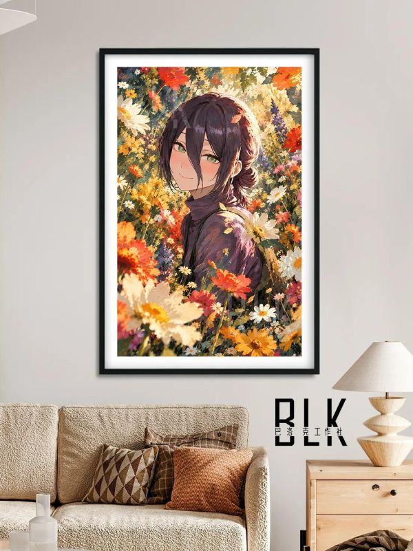 【海外代購】巴洛克《花朵蕾塞》電鋸人reze裝飾畫冰箱貼 