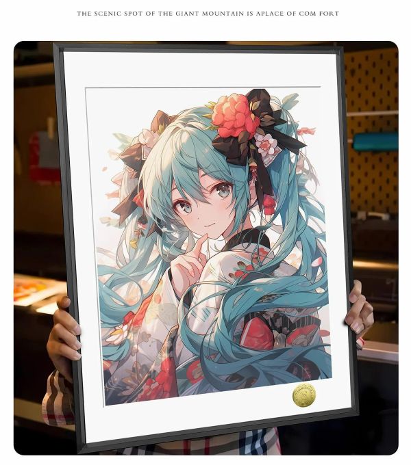 【海外代購】皇呱 《可愛和服少女初音》初音未來裝飾畫 午睡毯 地毯 