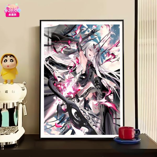 【海外代購】阿喵畫社 黑槍妖華 FGO梅柳齊娜 8k主題高清裝飾畫 午睡毛毯 床頭地墊 牆面掛毯 冰箱貼 