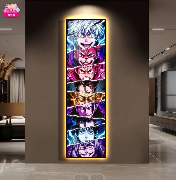 【海外代購】阿喵畫社 咒術回戰經典切片 超長發光燈帶裝飾畫 