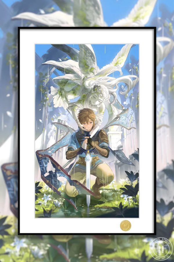 【海外代購】H2 《林克》塞爾達傳說王國之淚曠野之息裝飾畫 