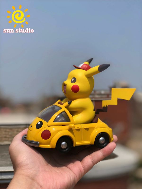 【海外代購】【13/22CM】sun 寶可夢汽車皮卡丘汽車（輪子可動，非電動） 