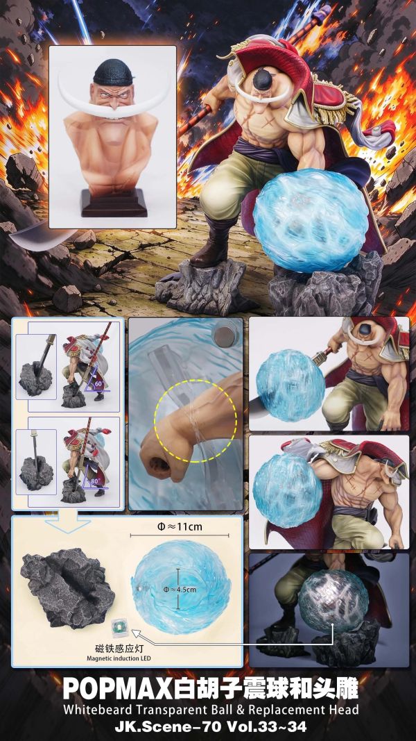 【預定】JacksDo 白鬍子震球＆頭雕 海賊王 