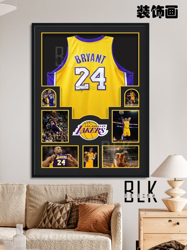 【海外代購】巴洛克 科比24號球衣裝飾畫Kobe科比·布萊恩特黑曼巴NBA洛杉磯湖人隊藝術裝飾畫 