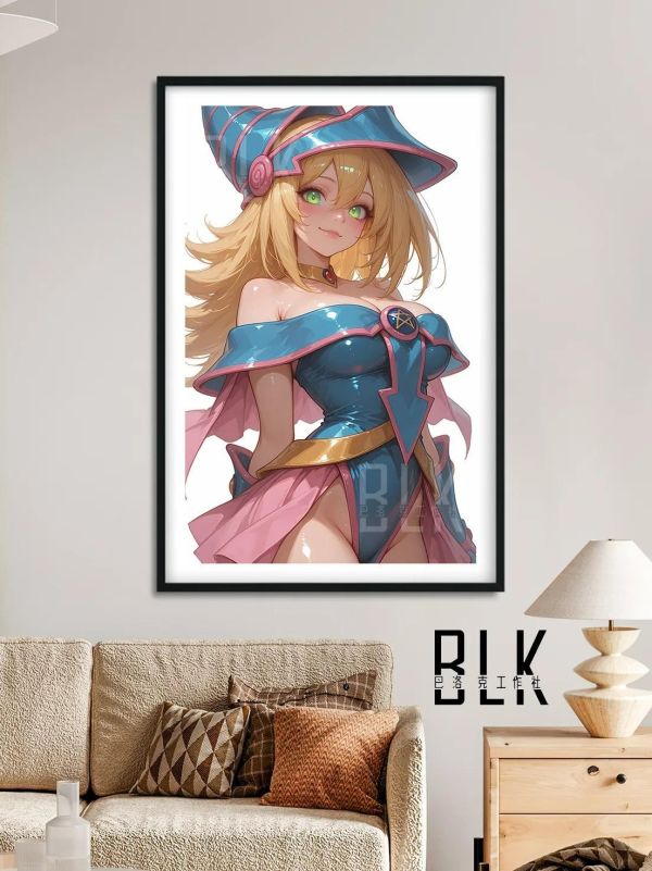 【海外代購】巴洛克《魔術女孩》遊戲王黑魔導女孩裝飾畫冰箱貼 