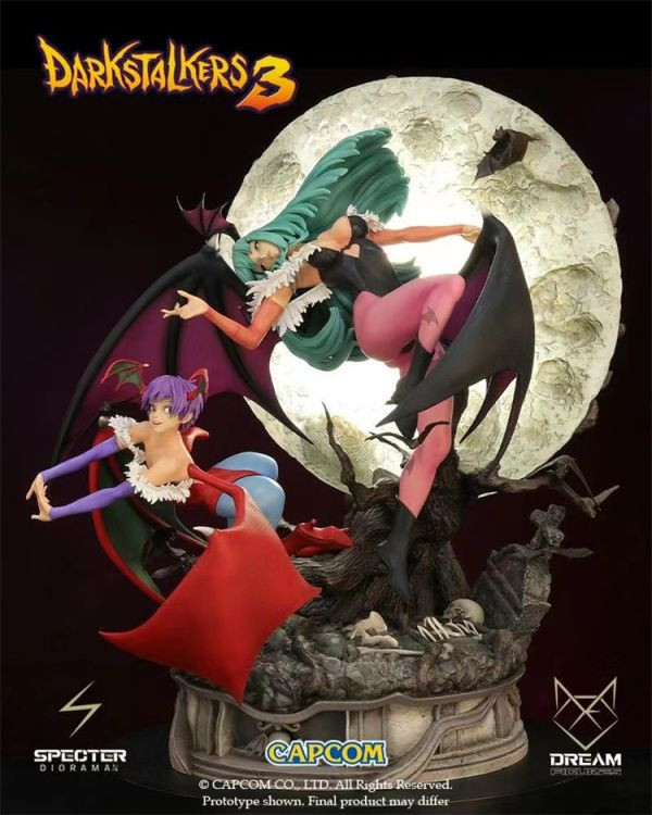【海外代購】Dream Figures  CAPCOM 卡普空授權《惡魔戰士3》莫莉卡和莉莉絲 1/6 雙人物 場景雕像 