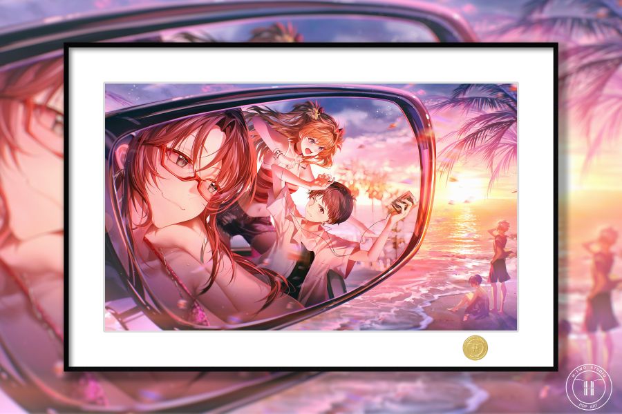 【海外代購】H2 《沙灘EVA》新世紀福音戰士明日香綾波麗碇真嗣真希波渚薰裝飾畫 