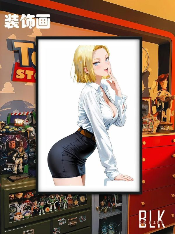 【海外代購】巴洛克 《18號老師》拉姿麗七龍珠人造人裝飾畫冰箱貼 