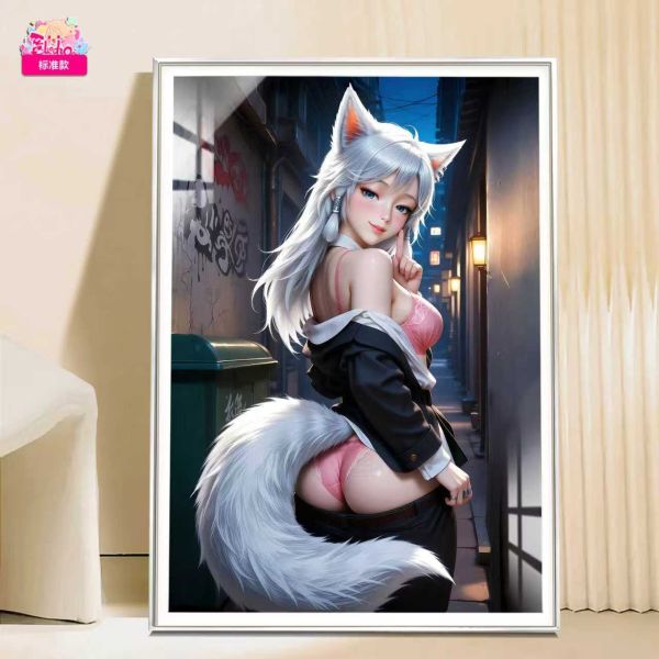 【海外代購】阿喵畫社 羞羞 銀月 8k主題高清裝飾畫 午睡毛毯  冰箱貼 