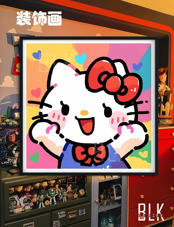 【海外代購】巴洛克 愛心kitty哈嘍hello凱蒂貓裝飾畫/冰箱貼 