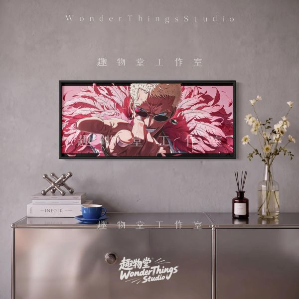 【海外代購】趣物堂《桀驁之指》海賊王明哥粉紅羽毛霸氣全景藝術畫 
