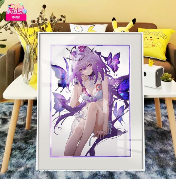 【海外代購】阿喵畫社 蝶舞 遐蝶精裱款 展館級8k收藏超清精裱畫 毛毯 床頭地墊 冰箱貼 