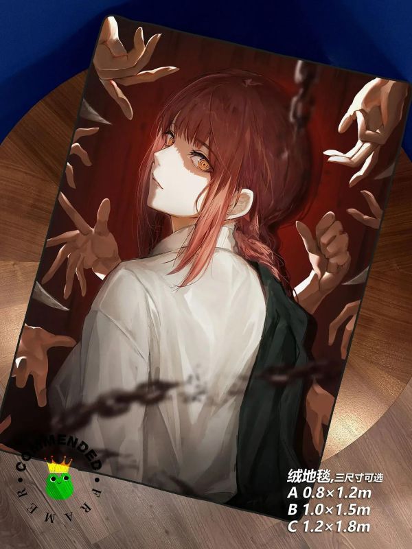 【海外代購】皇呱 《支配惡魔瑪奇瑪》電鋸人惡魔獵人裝飾畫 午睡毯 地毯 
