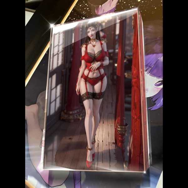 【海外代購】阿喵畫社 國色天香 蕭薰兒美杜莎 高透壓克力主題卡磚冰箱貼 4公斤大護腕滑鼠墊 透明卡磚 